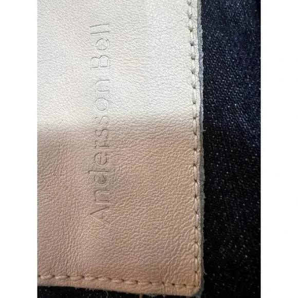 ANDERSSON BELL SCANDENAVIA high rise CUFFED CAPRI DENIM JEANS SIZE LARGE - Picture 4 of 8